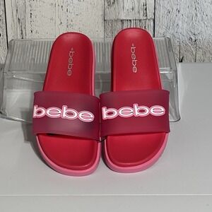 Bebe Womens Sandals Multi Pink Translucent Strap Size 6 NWT Pool, Beach